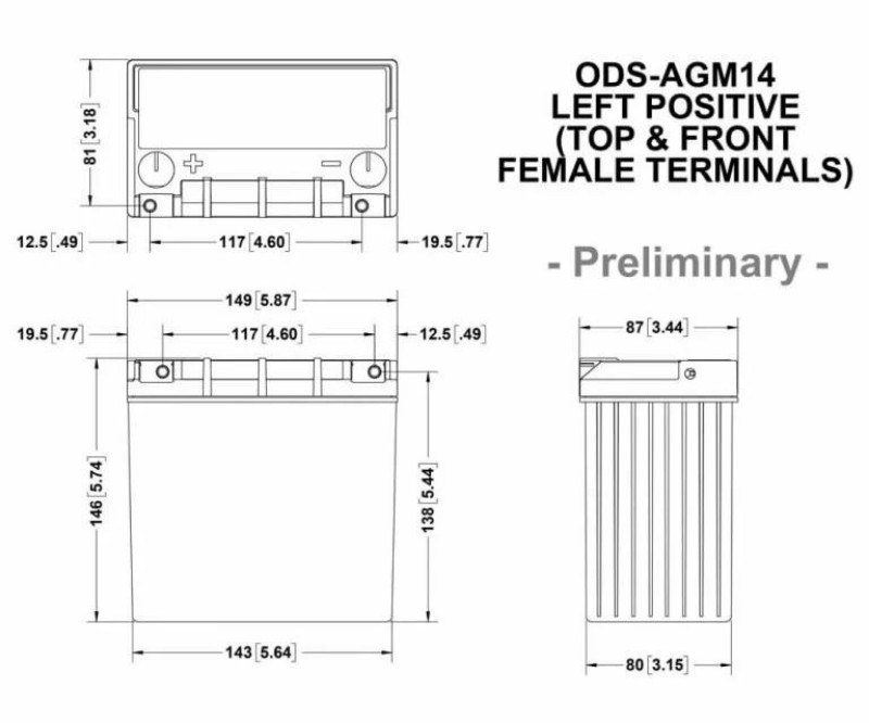 Imagen de Batería ODYSSEY ODS-AGM14 Motorsports 