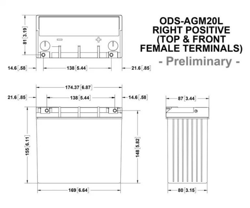 Imagen de Batería ODYSSEY ODS-AGM20L Motorsports 